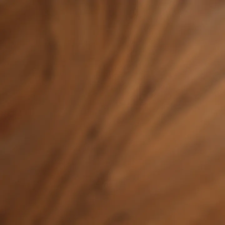 Close-up of teak wood texture showcasing its rich grains and patterns