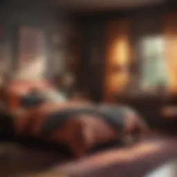 Stylish teenage bedroom set with vibrant colors