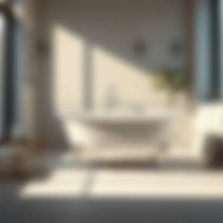 Elegant acrylic claw foot bath tub in a modern bathroom setting
