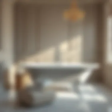 Installation process of an acrylic claw foot bath tub