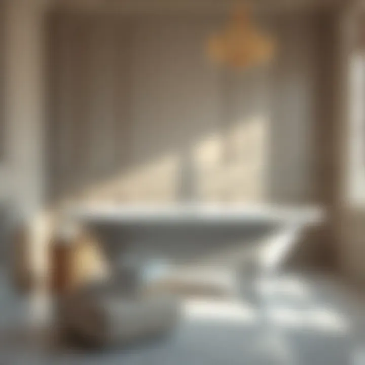 Installation process of an acrylic claw foot bath tub