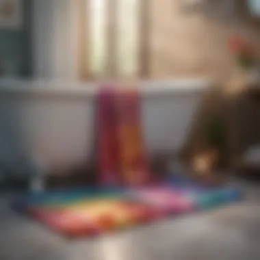 Colorful mermaid bath mat