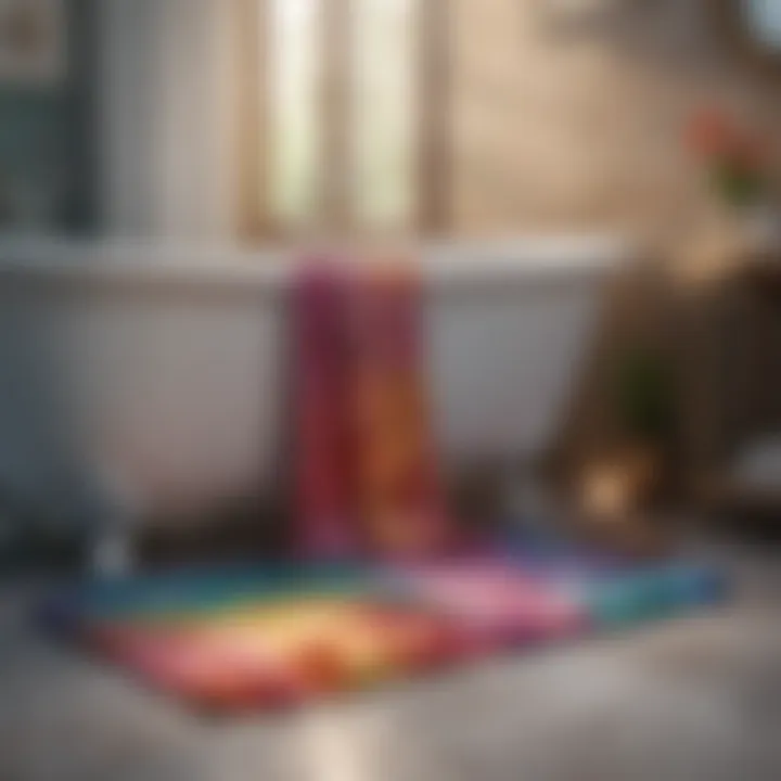Colorful mermaid bath mat