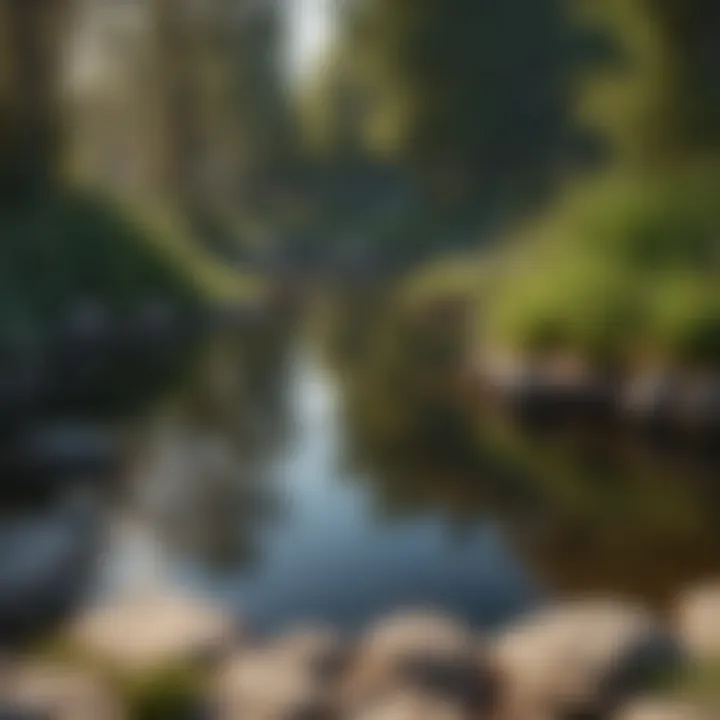 A serene natural pond demonstrating filtration