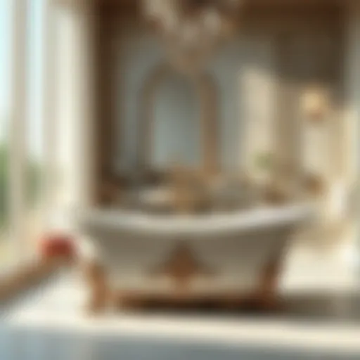 Luxurious Aesthetics of a Bathtub Elegant bathtub design showcasing luxurious aesthetics