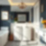 Modern Dual Laundry Hamper Design A stylish dual laundry hamper in a modern bathroom