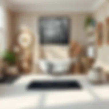 Various styles of contour bath rugs arranged artistically