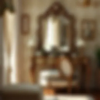 Timeless Charm: Vintage Vanity Elegant vintage bedroom vanity with ornate details