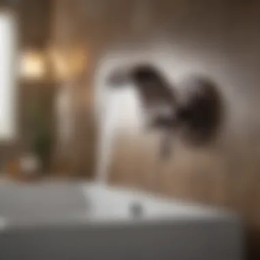 Waterfall faucet installation in modern bathroom Installation of the waterfall faucet in a modern bathroom