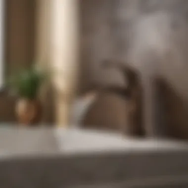 Stylish bathroom with bronze waterfall faucet Stylish bathroom featuring the bronze waterfall faucet