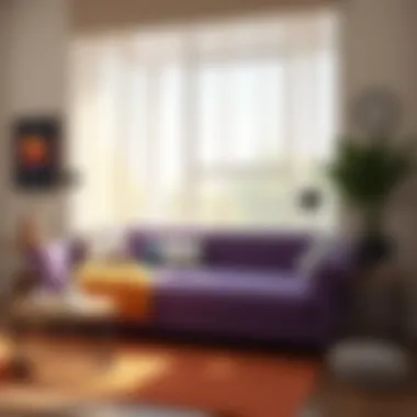 Comfortable seating arrangement of the Purple mattress sleeper sofa