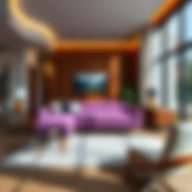 Stylish integration of the Purple mattress sleeper sofa in a modern living space