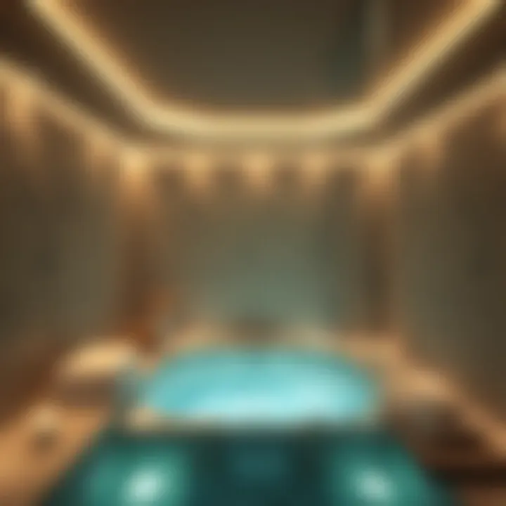Luxurious Steam Bath Design Luxurious steam bath environment featuring serene lighting and elegant design