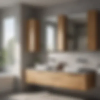 Customization Potential of Wall Mounted Cabinets Customized unfinished wall mounted cabinet in a contemporary bathroom setting