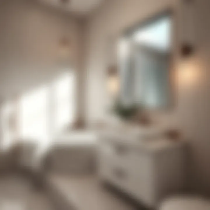 A modern bathroom showcasing the aesthetic appeal of a 24-inch sink