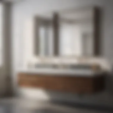 Sleek double bathroom vanity with stylish sinks