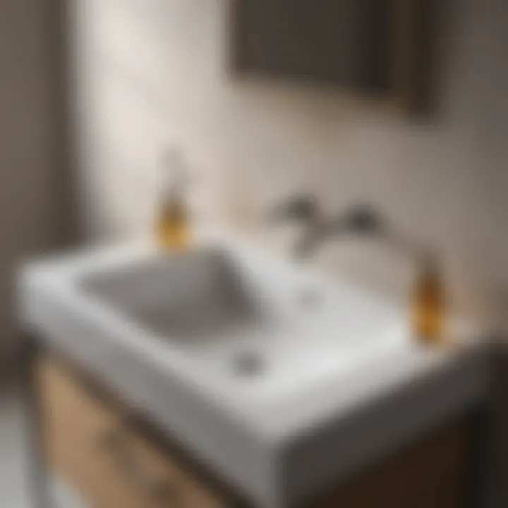 Installation of a used bathroom sink in a modern setting