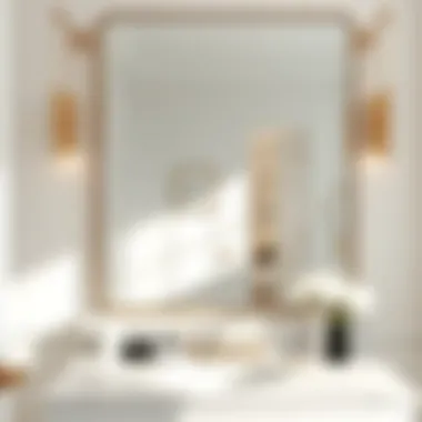 Elegantly designed bathroom featuring a stylish vanity mirror