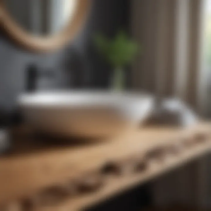 Wooden vanity top emphasizing natural aesthetics