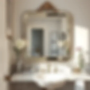 Stylish Bathroom with Beveled Mirror Stylish bathroom featuring a 24 x 36 beveled mirror