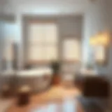 Elegant faux wood blinds in a modern bathroom setting