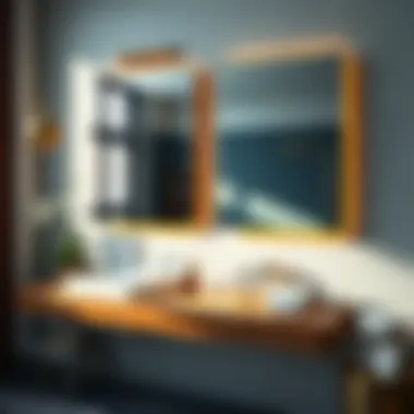 Stylish floating mirror installation showcasing modern decor