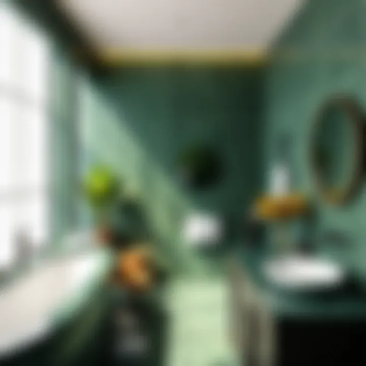 Stylish bathroom featuring an eco-friendly green countertop