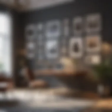 Gallery Wall Inspiration for Home Office Elegant home office with a gallery wall of framed art