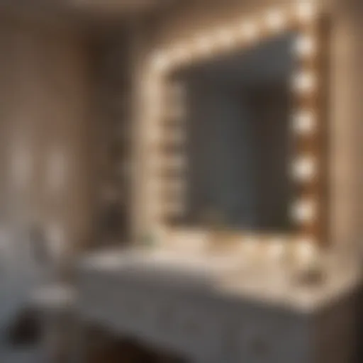 Elegant bathroom vanity setup with stylish bulbs