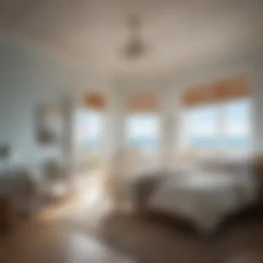 Bright and airy beachhouse bedroom maximizing natural light