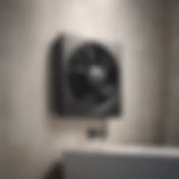 Modern bathroom featuring a sleek vent fan.