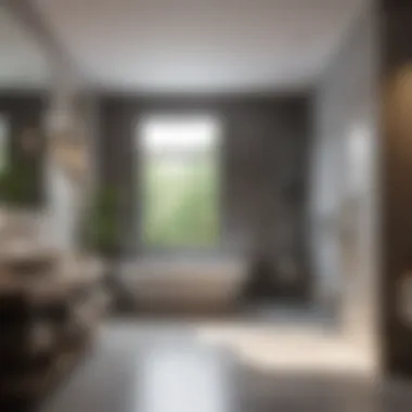 Elegant Design Layout Elegant design layout for a spacious bathroom with natural light.
