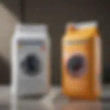 Comparison of laundry powder and liquid detergent in a visually engaging format