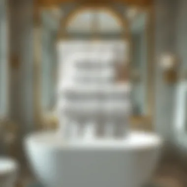 Luxurious bathroom with elegant towel display