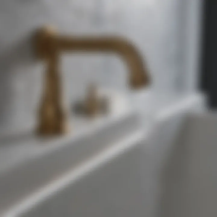 Close-up view of high-quality materials used in bath fixtures