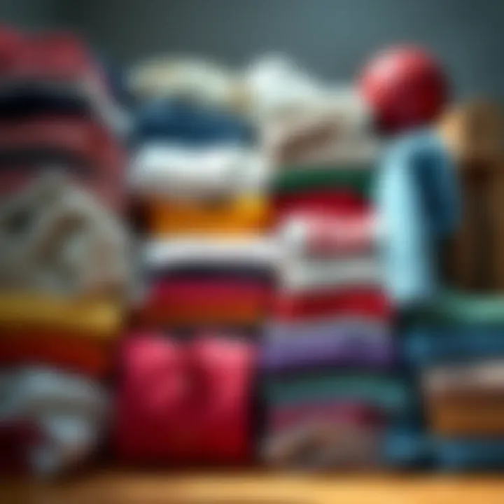 Sorted Clean Clothes Ready for Use Clean clothes sorted by color and fabric type