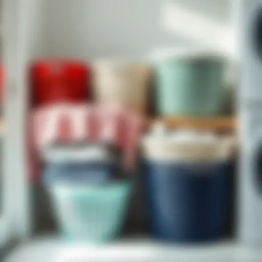 Organizing with Color-Coded Baskets Color-coded laundry baskets for efficient sorting