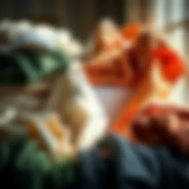 Grouping Fabrics for Optimal Care Different fabric types arranged for washing