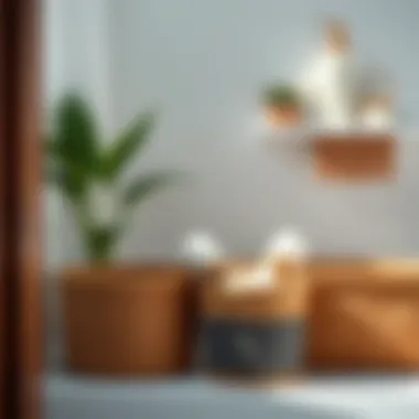 Chic Storage Bins for Modern Spaces Contemporary bathroom storage bins in earthy tones