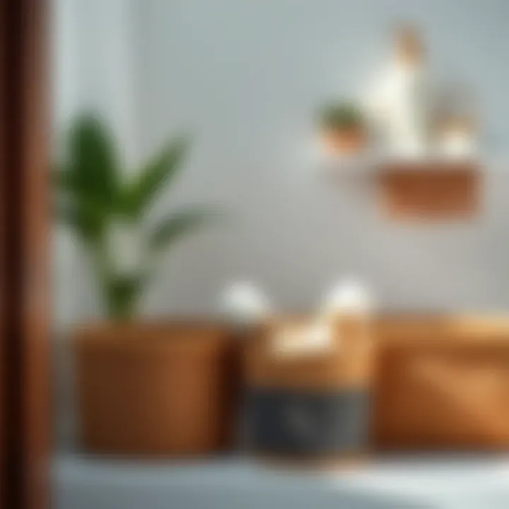 Chic Storage Bins for Modern Spaces Contemporary bathroom storage bins in earthy tones