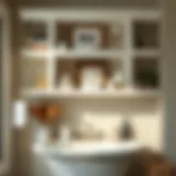 Stylish Shelving for Organized Elegance Elegant bathroom shelf showcasing decorative storage solutions