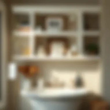 Stylish Shelving for Organized Elegance Elegant bathroom shelf showcasing decorative storage solutions