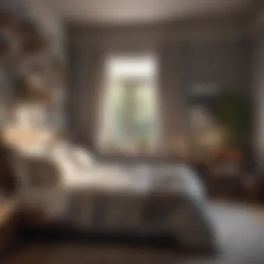 Clutter-Free Bedroom Environment An organized small bedroom showcasing decluttering techniques