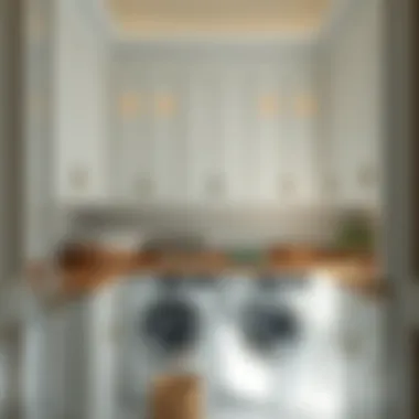 Organized Laundry Space with Cabinets Organized laundry space with cabinets