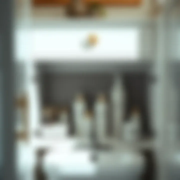 Stylish organization of bathroom essentials in under counter cabinetry