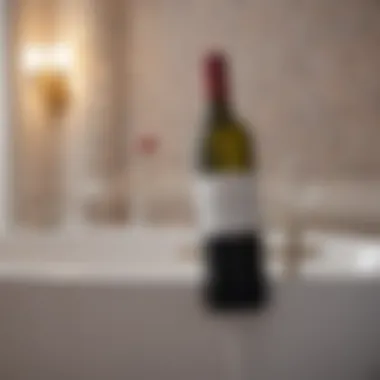 Artistic design of a modern bathtub wine holder.