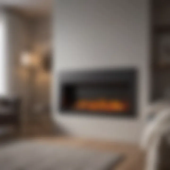 Installation process of a modern fireplace heater in a bedroom