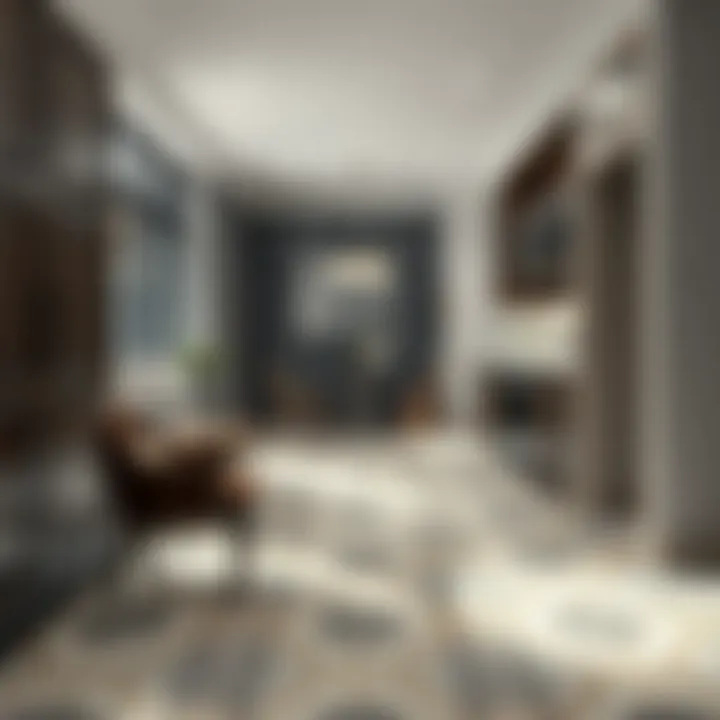 Stylish Tile Flooring Stylish tile flooring with intricate patterns in a modern kitchen