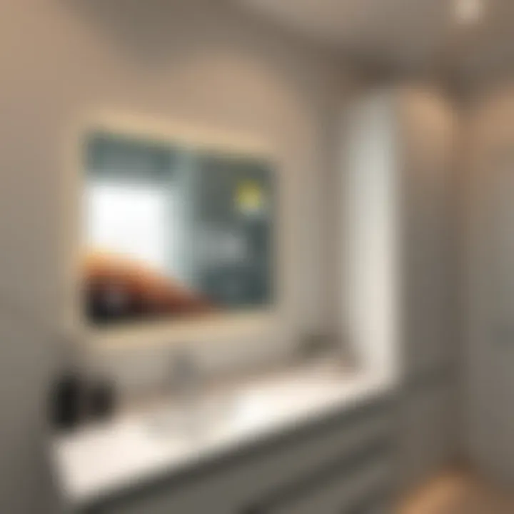 Smart Living: Innovative Digital Mirror in Bathroom Design Innovative digital mirror displaying time and weather