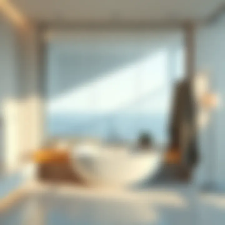 Spacious Reflection: Large Luxury Mirror in a Master Bathroom Luxurious large mirror enhancing master bathroom space